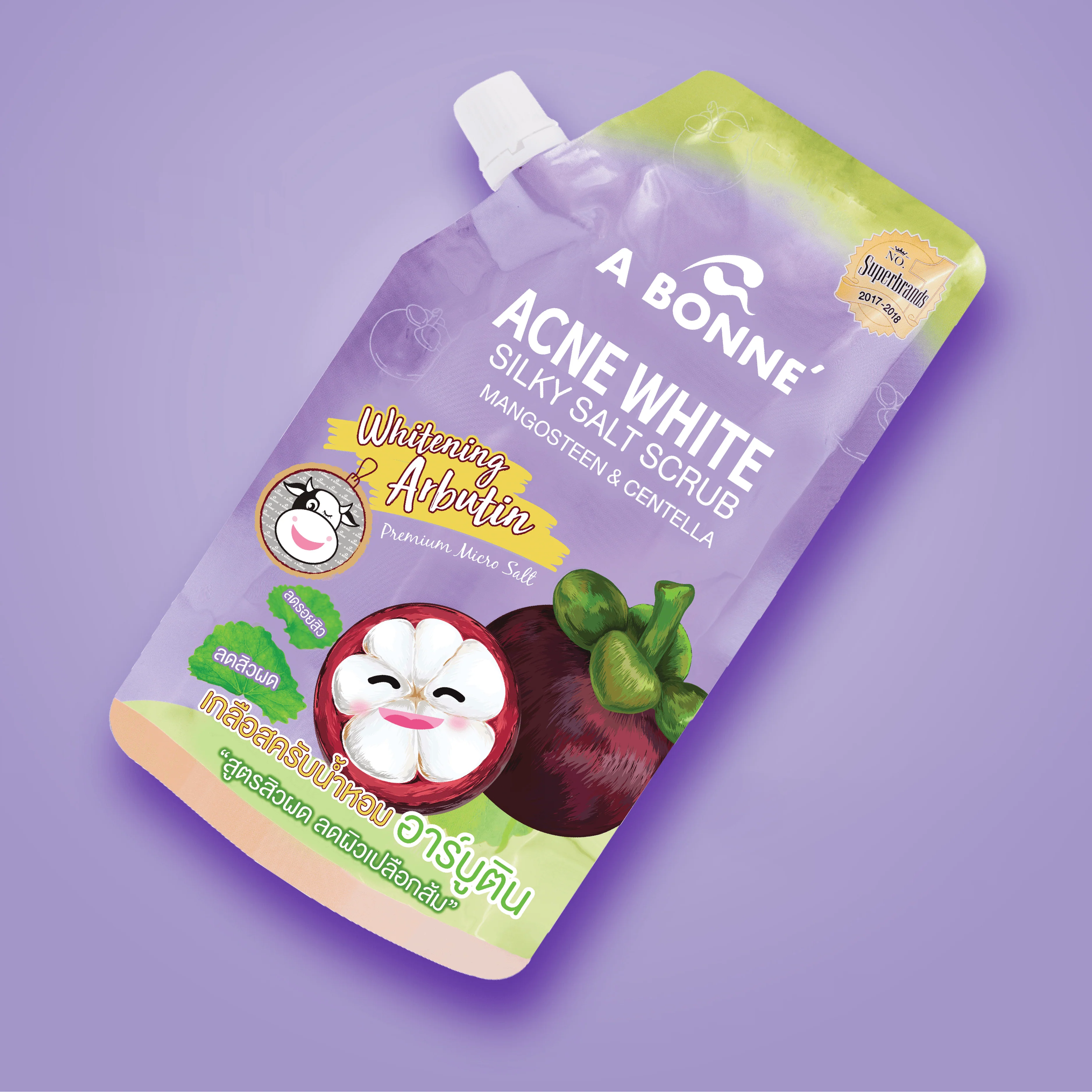 A Bonne Acne White Silky Salt Scrub Mangosteen & Centella (Thailand) - 350g - Image 2