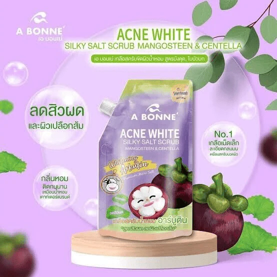 A Bonne Acne White Silky Salt Scrub Mangosteen & Centella (Thailand) - 350g - Image 5