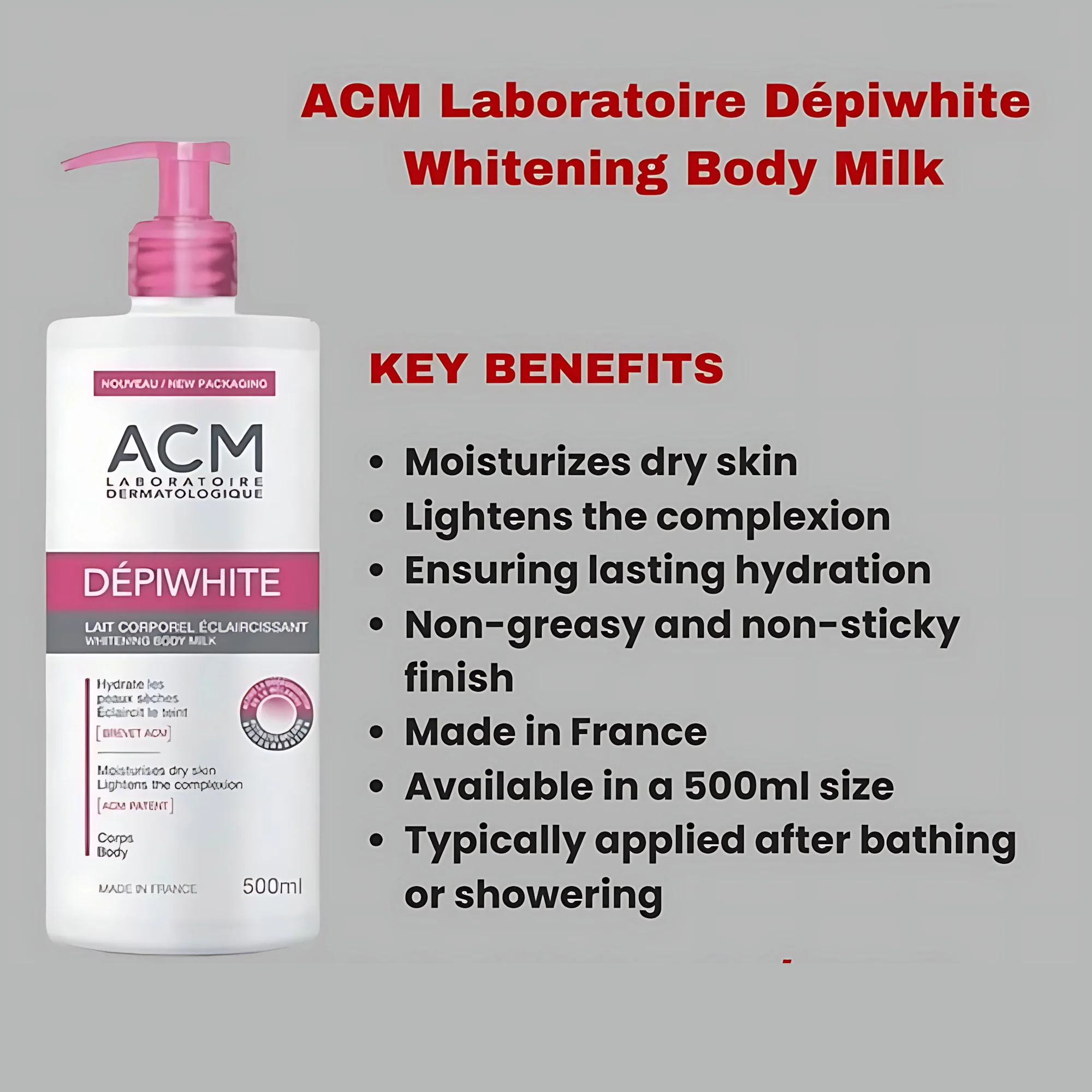 ACM Dépiwhite Whitening Body Milk – 500ml - Image 4