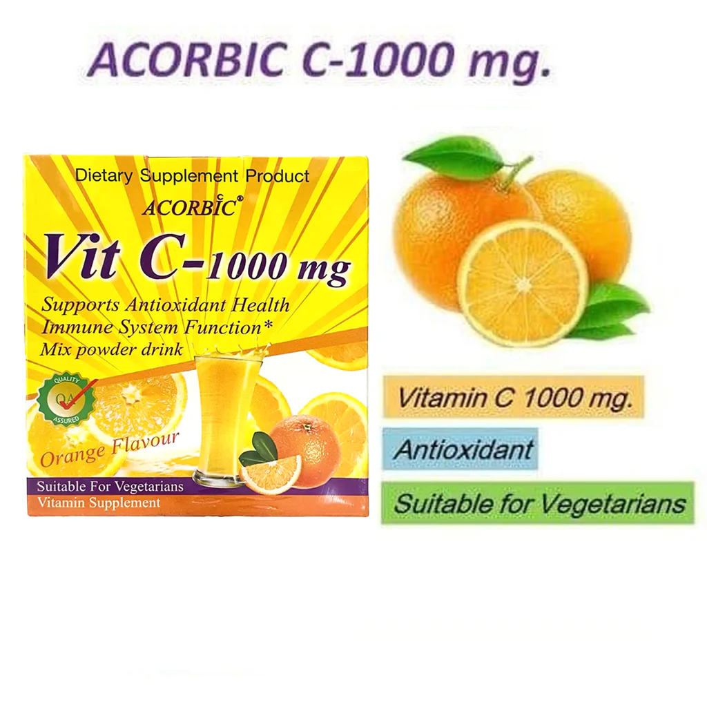 Acorbic Vit C – 1000mg Mix Powder Drink 12g x 10 Sachets - (3 Pcs Combo) - Image 6