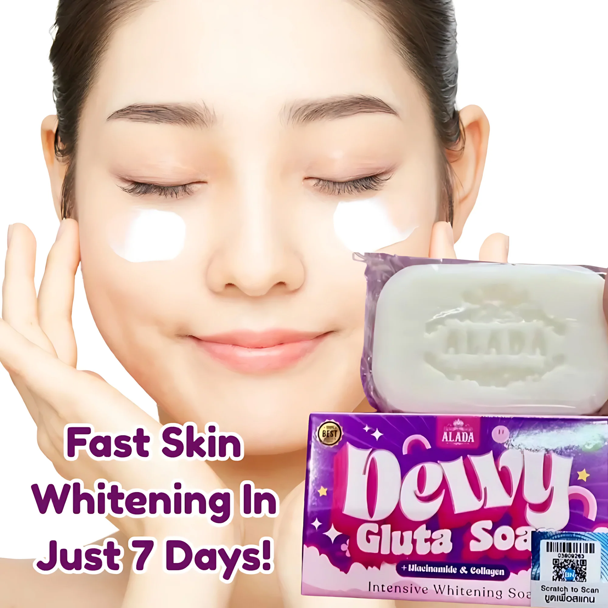 Alada Dewy Gluta Soap β Intensive Whitening with Niacinamide & Collagen β 70g - Image 5