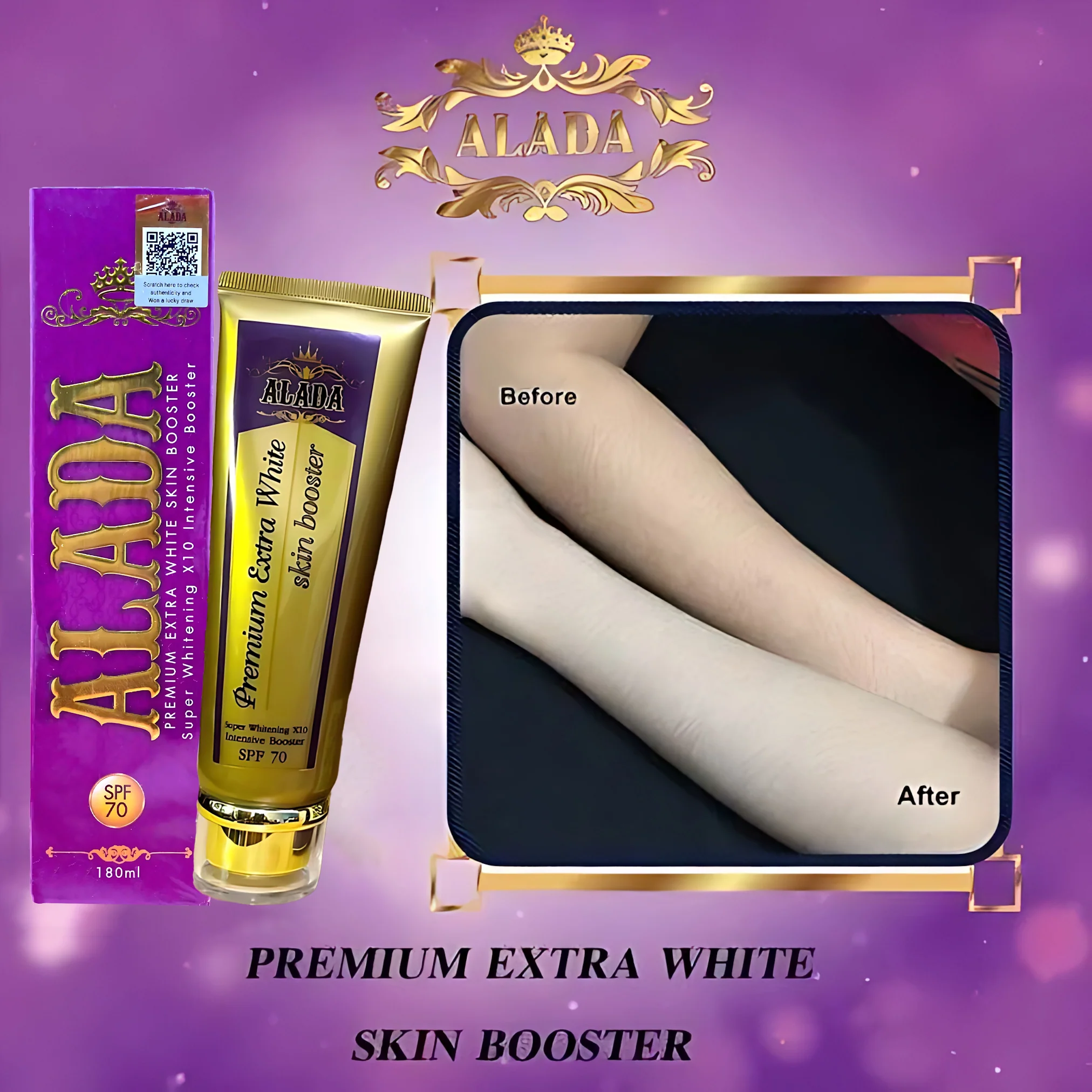 Alada Premium Extra White Skin Booster (180ml) + Alada Instant Whitening Soap(160g) Combo - Image 12