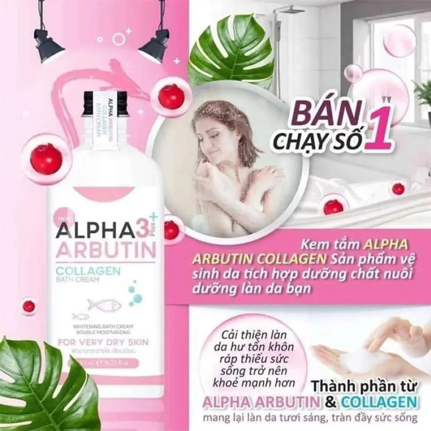 Alpha Arbutin 3 Plus Collagen Bath Cream – 350ml - Image 2