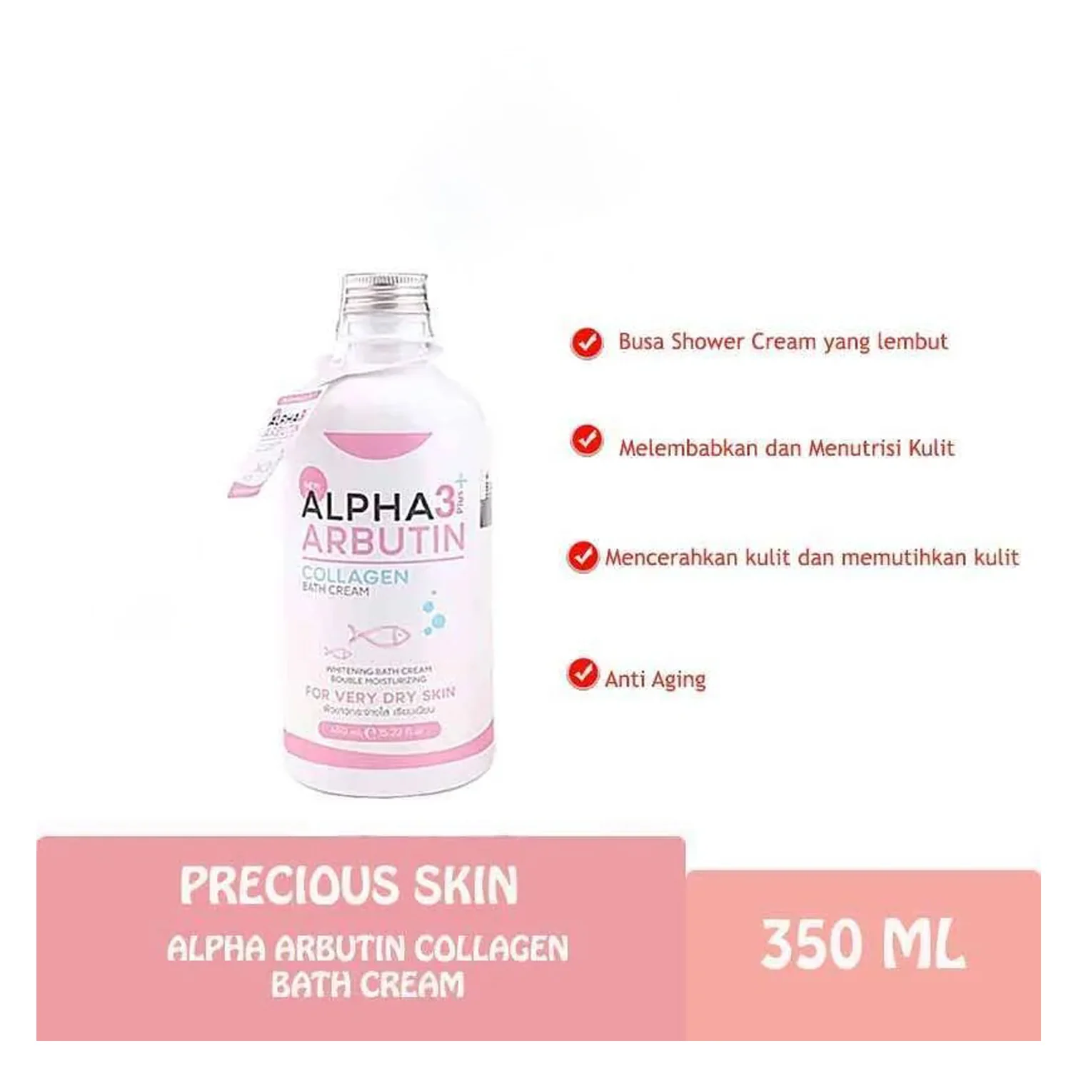 Alpha Arbutin 3 Plus Collagen Bath Cream – 350ml - Image 6