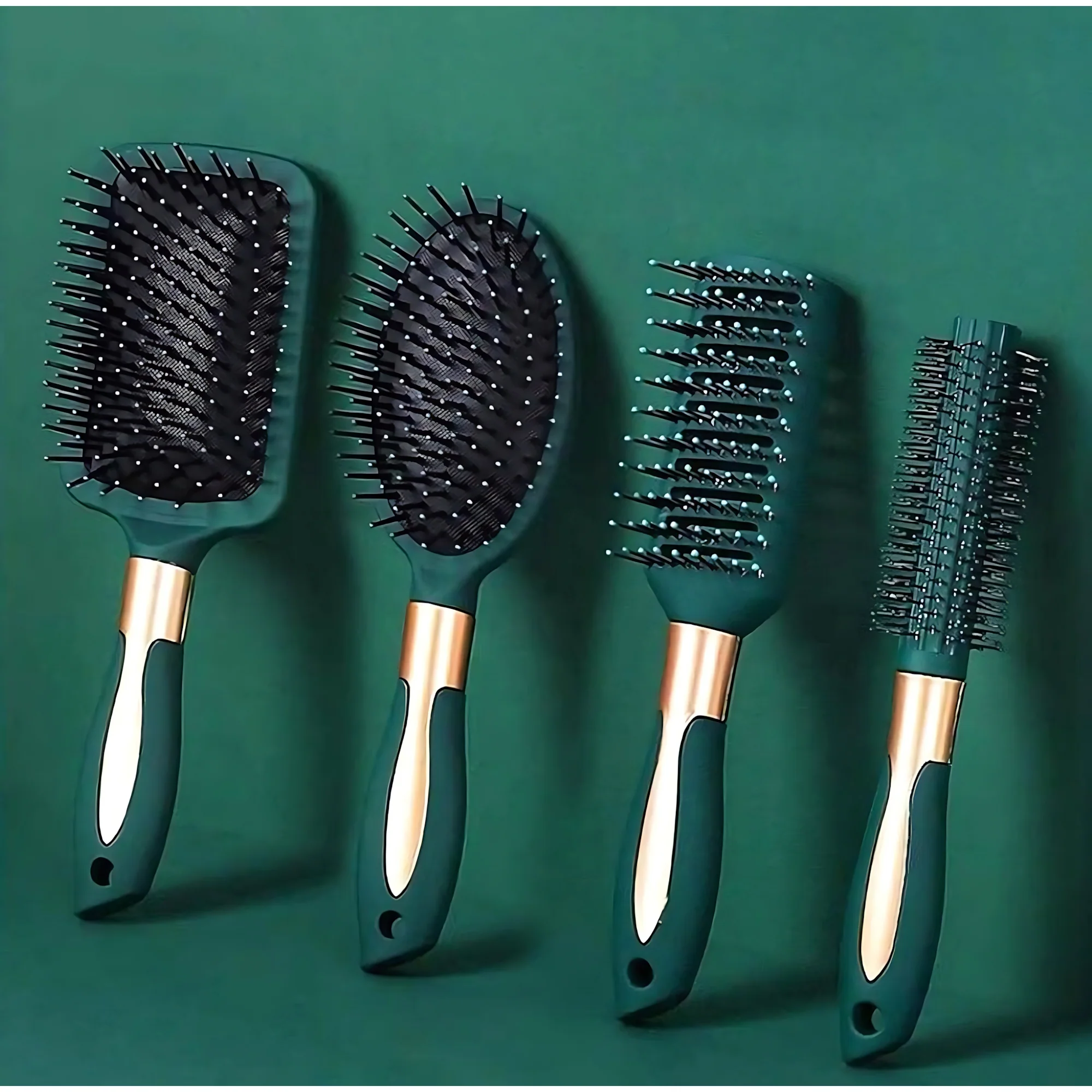 Anti-Tangle Hair Brush & Comb Set – 4 Pcs Paddle Hair Brush Kit for Wet & Dry Hair - Image 11