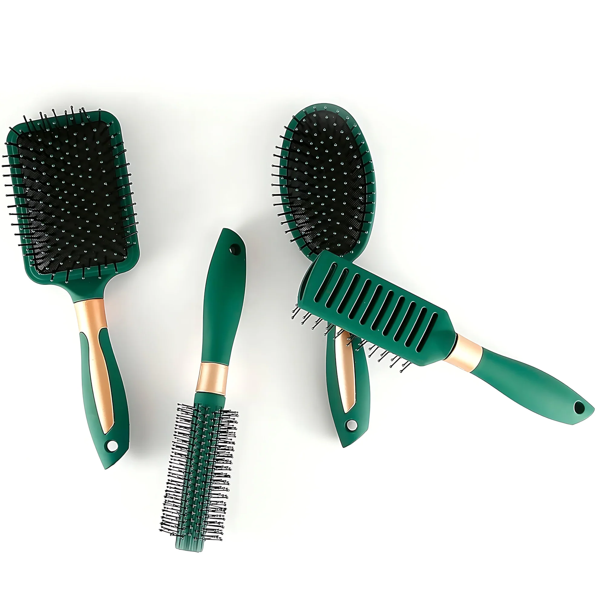 Anti-Tangle Hair Brush & Comb Set – 4 Pcs Paddle Hair Brush Kit for Wet & Dry Hair - Image 12