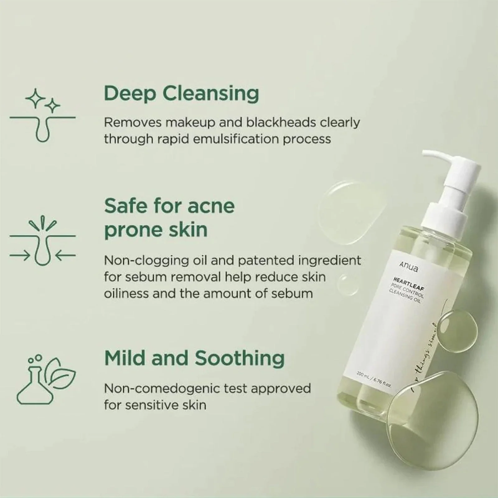 Anua Heartleaf Pore Control Cleansing Oil - 200ml - Image 12