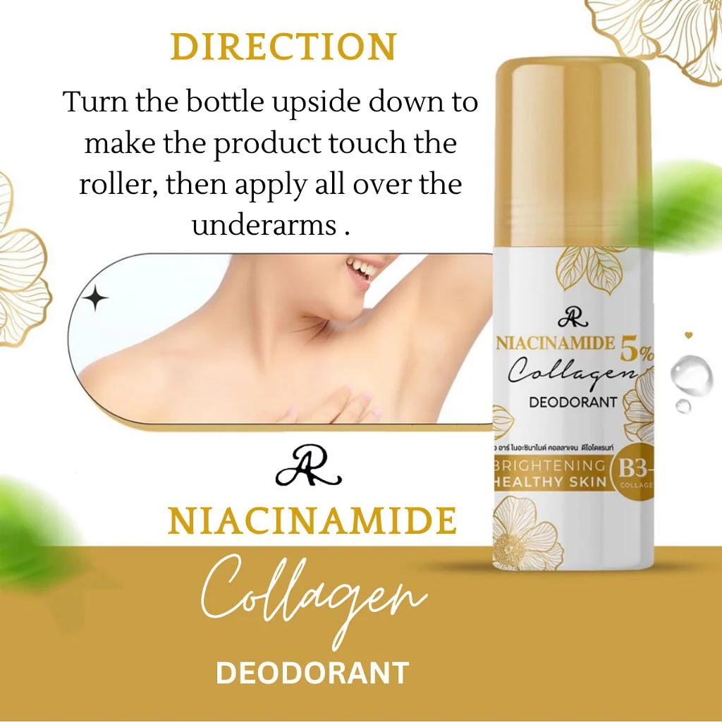 AR Niacinamide Collagen Deodorant Roll On - 75ml - Image 5