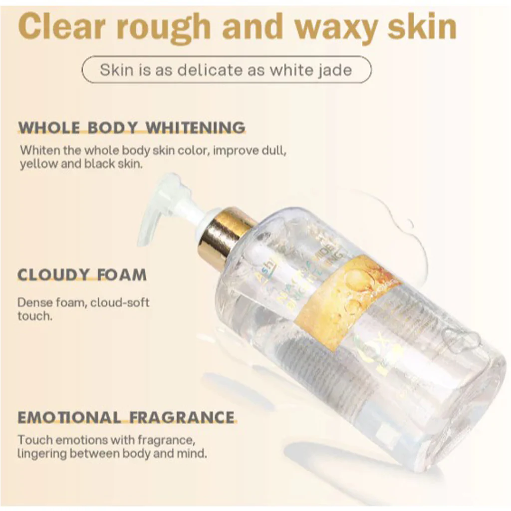 Ashley Shine Niacinamide (Brightening 6x Glow Essence Shower Gel – 500ml )+ (Ultimate Glow Serum 2 in 1 - 520ml) - Combo Offer - Image 5