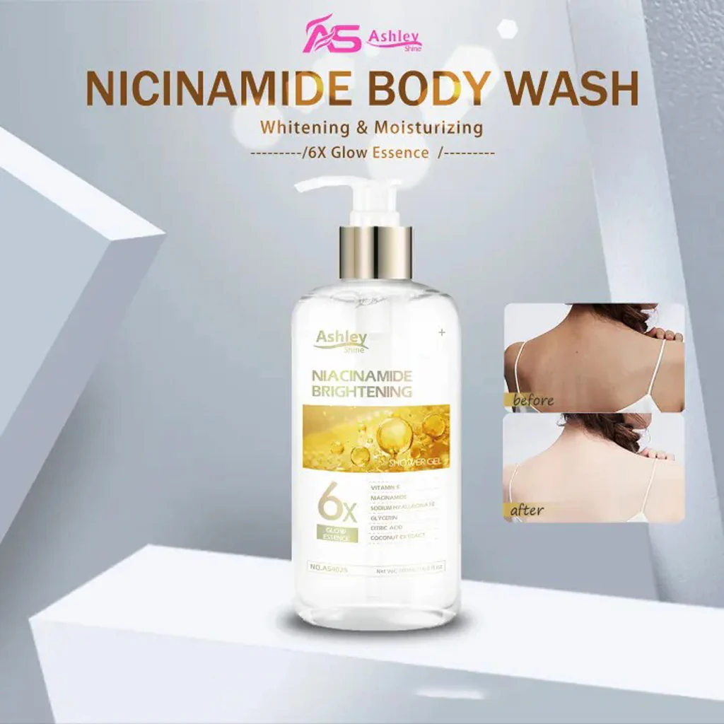 Ashley Shine Niacinamide (Brightening 6x Glow Essence Shower Gel – 500ml )+ (Ultimate Glow Serum 2 in 1 - 520ml) - Combo Offer - Image 7