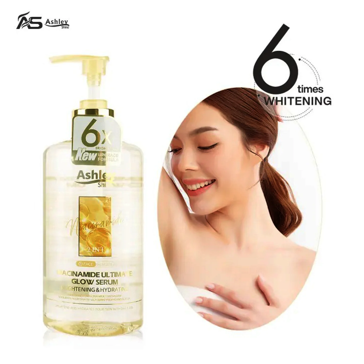 Ashley Shine Niacinamide Ultimate Glow Serum 2 in 1 (Face & Body) - 520ml - Image 3