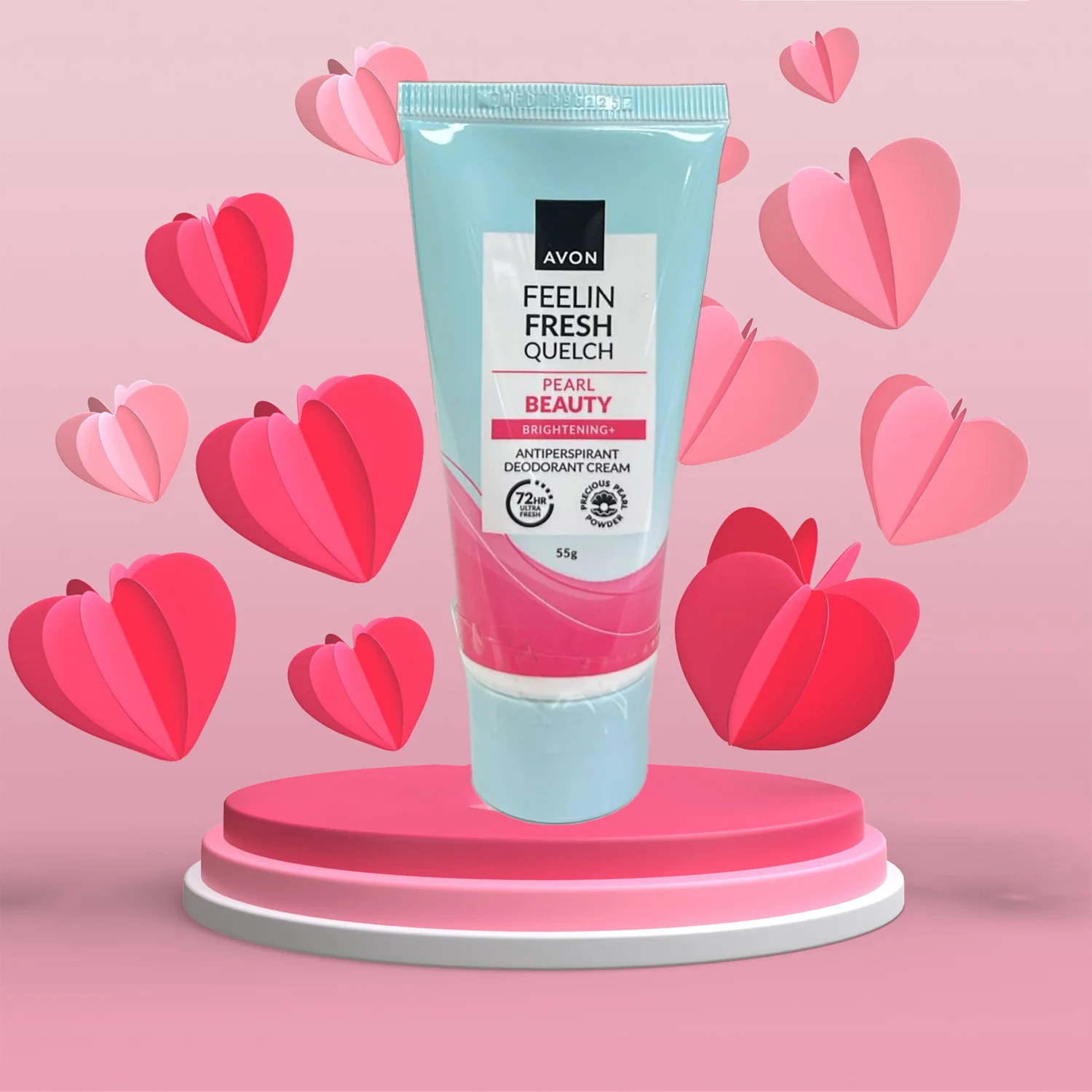 Avon Feelin Fresh Pearl Beauty Brightening+ Anti-Perspirant Deo Cream – 55g - Image 3