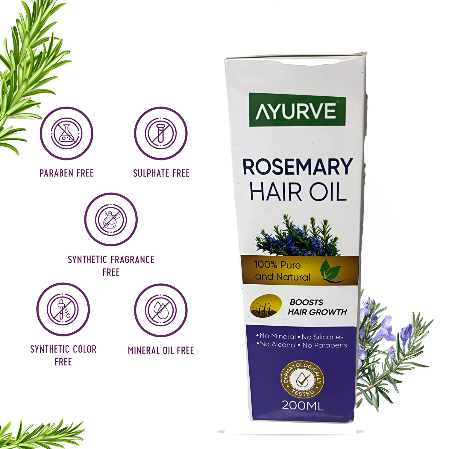AYURVE Rosemary Hair oil-200ml - Image 4