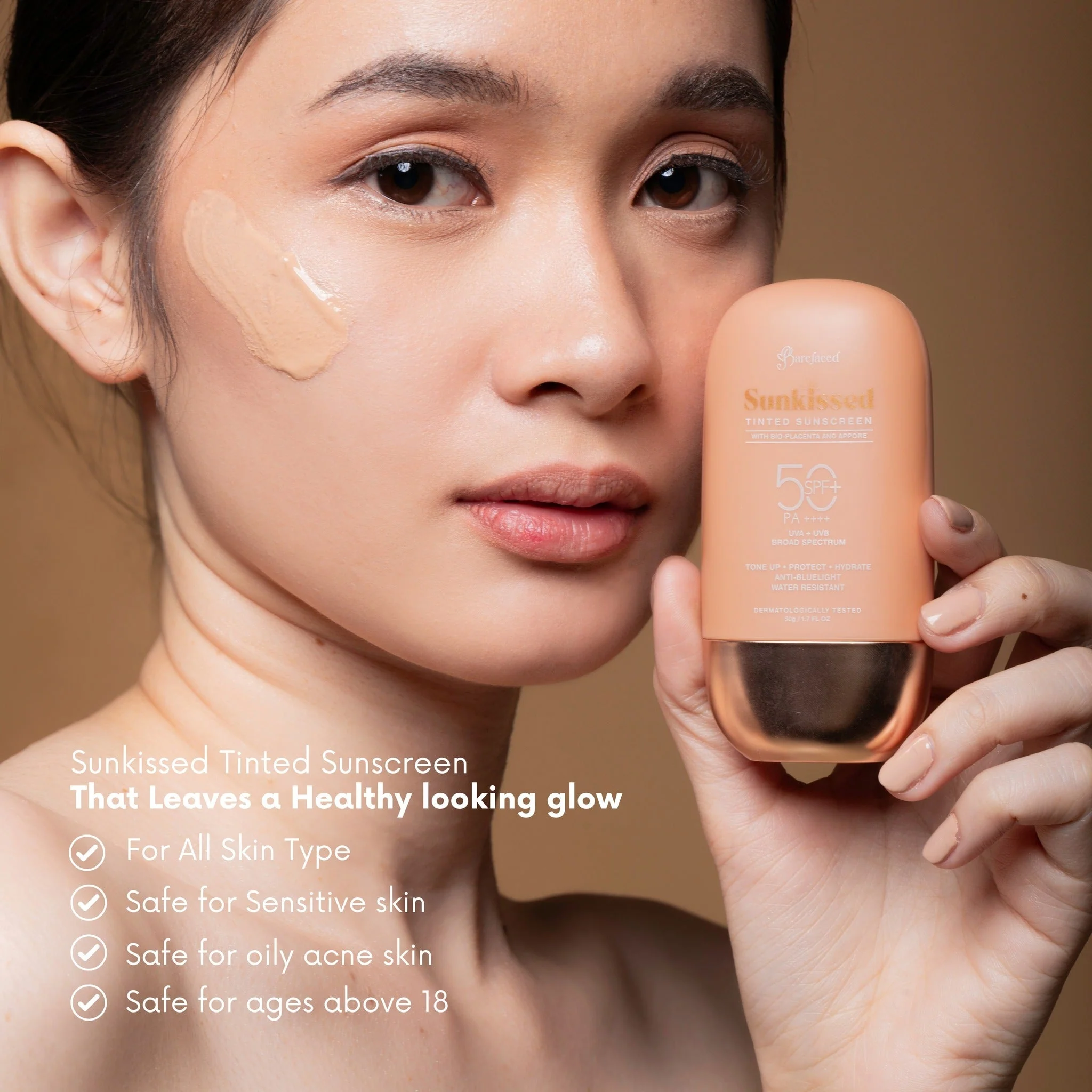 Barefaced Sunkissed Tinted Sunscreen SPF50+ PA+++ 50g - Image 12