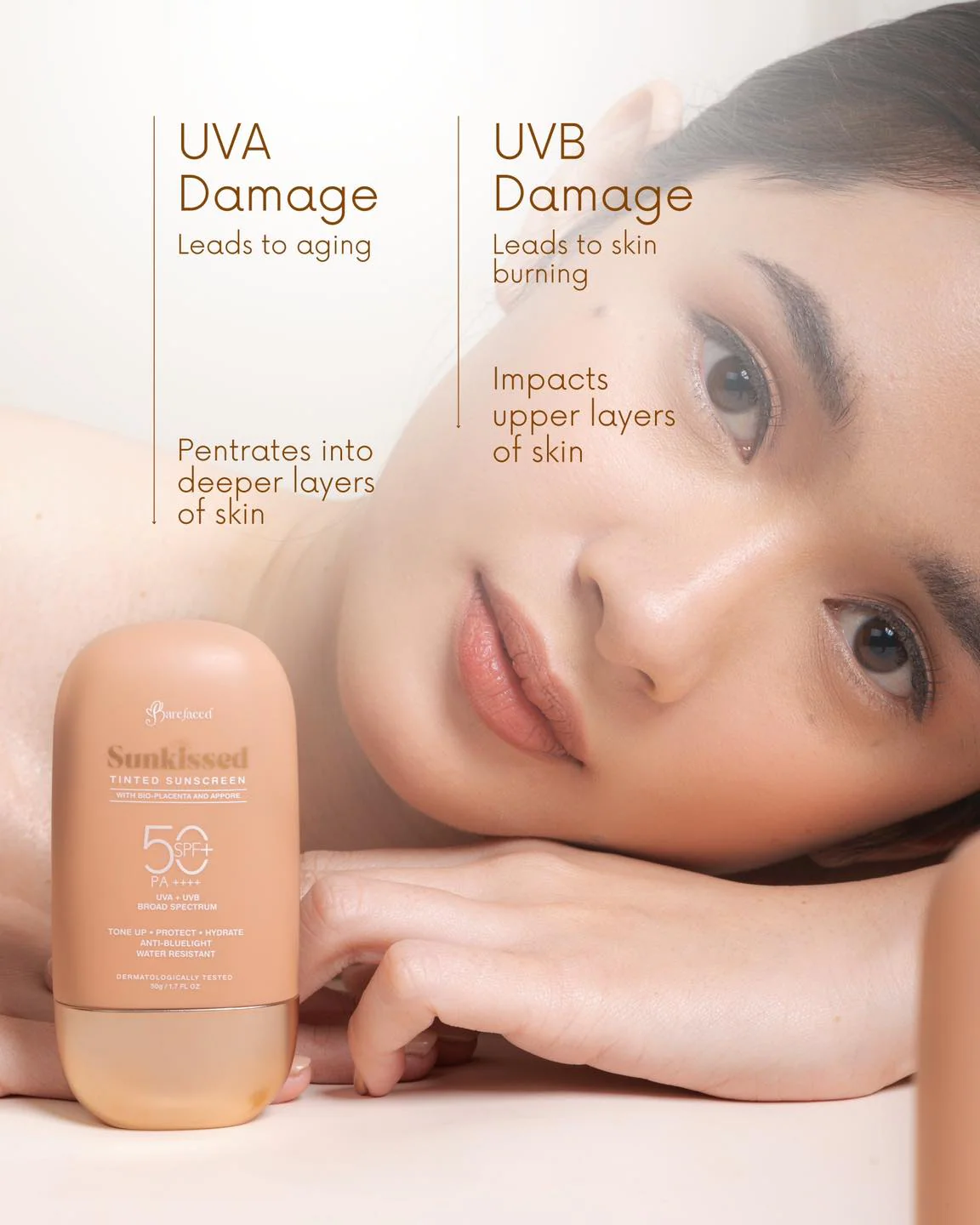 Barefaced Sunkissed Tinted Sunscreen SPF50+ PA+++ 50g - Image 16