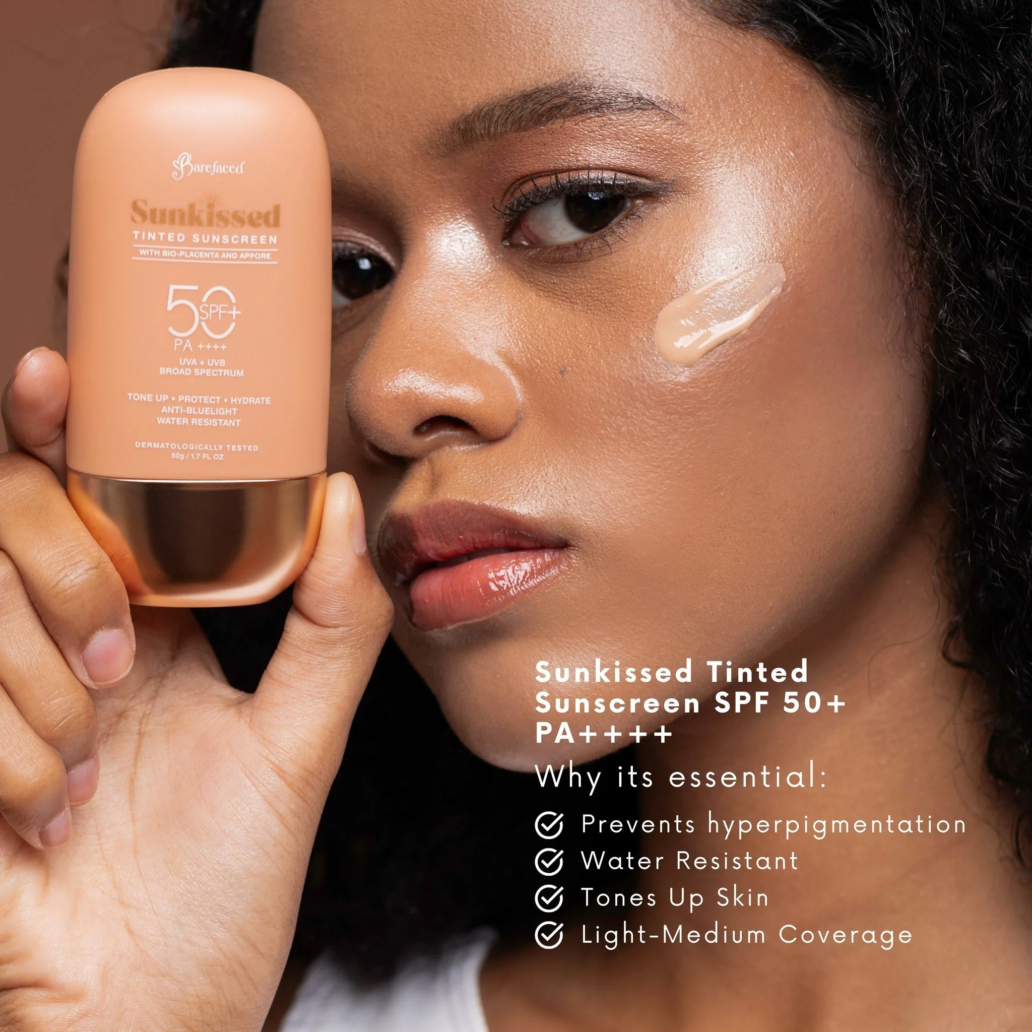 Barefaced Sunkissed Tinted Sunscreen SPF50+ PA+++ 50g - Image 17