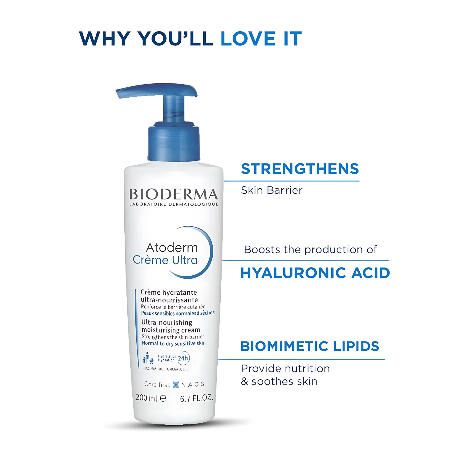 Bioderma Atoderm Crème Ultra – Ultra-Nourishing Moisturizing Cream for Face & Body (200ml) - Image 4