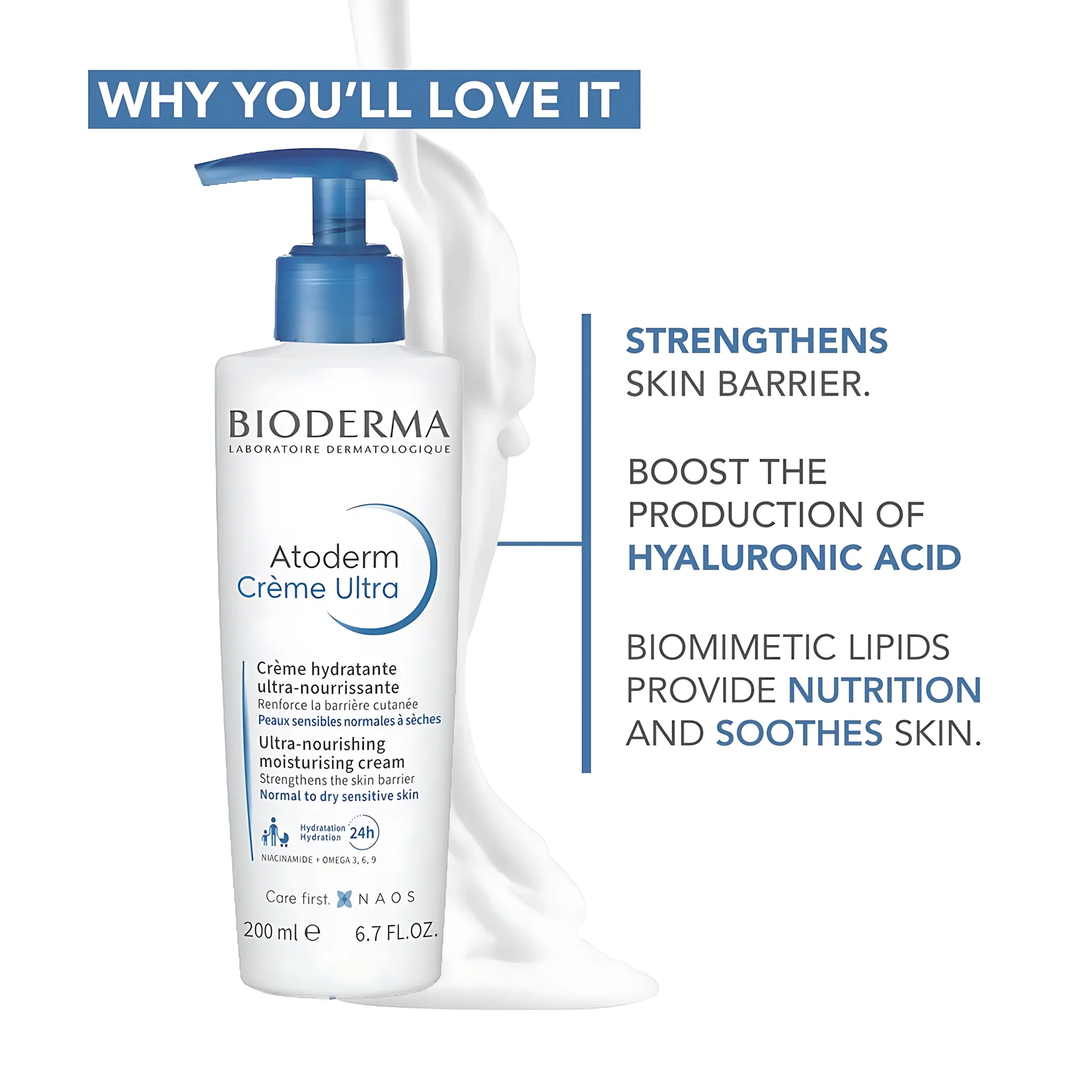 Bioderma Atoderm Crème Ultra – Ultra-Nourishing Moisturizing Cream for Face & Body (200ml) - Image 6