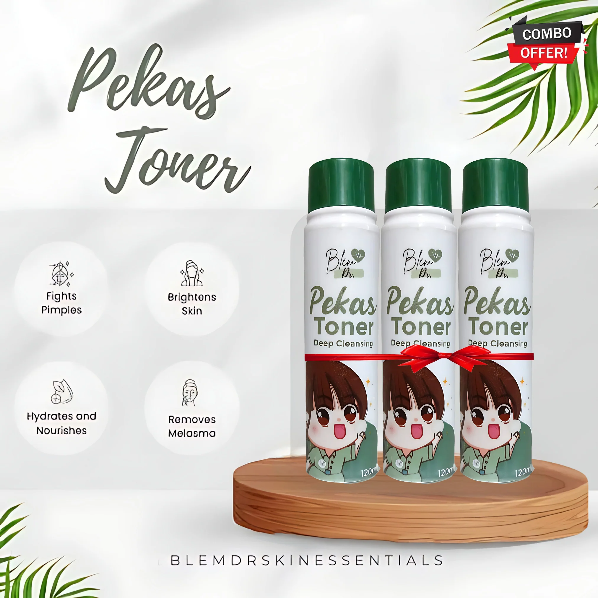 Blem Dr. Pekas Toner Deep Cleansing – 120ml (3 Pack Combo) - Image 2