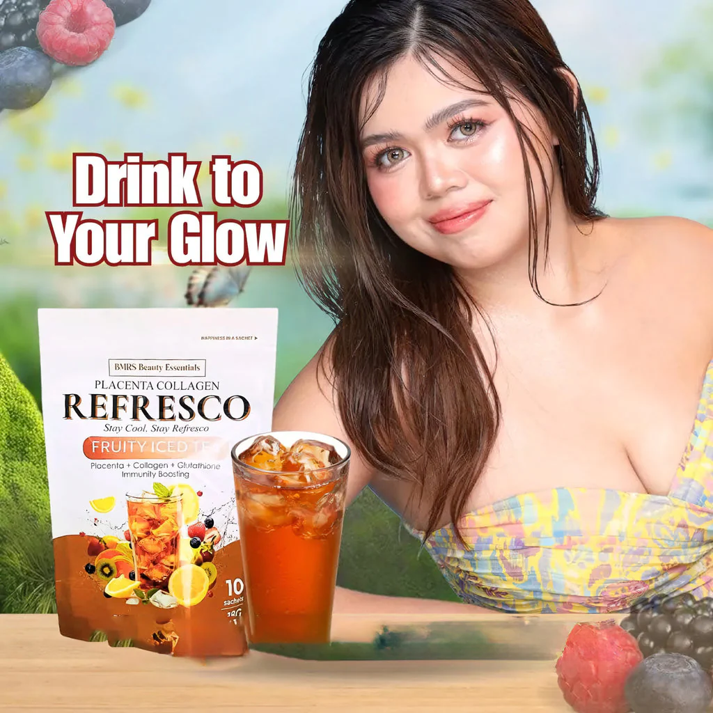 BMRS Beauty Essentials Placenta Collagen Refresco – Fruity Iced Tea (180g | 10 Sachets) - Image 5