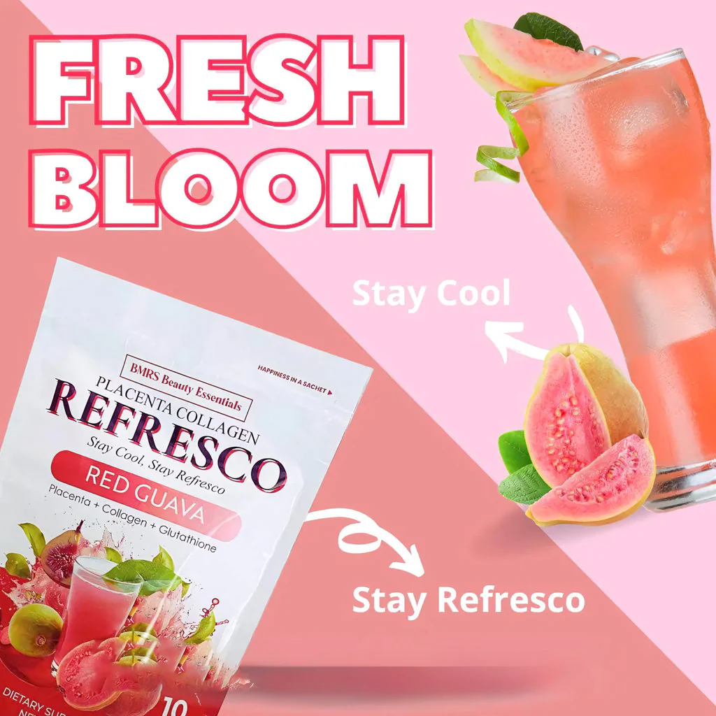 BMRS Beauty Essentials Placenta Collagen Refresco – Red Guava (10 Sachets / 180g) - Image 7