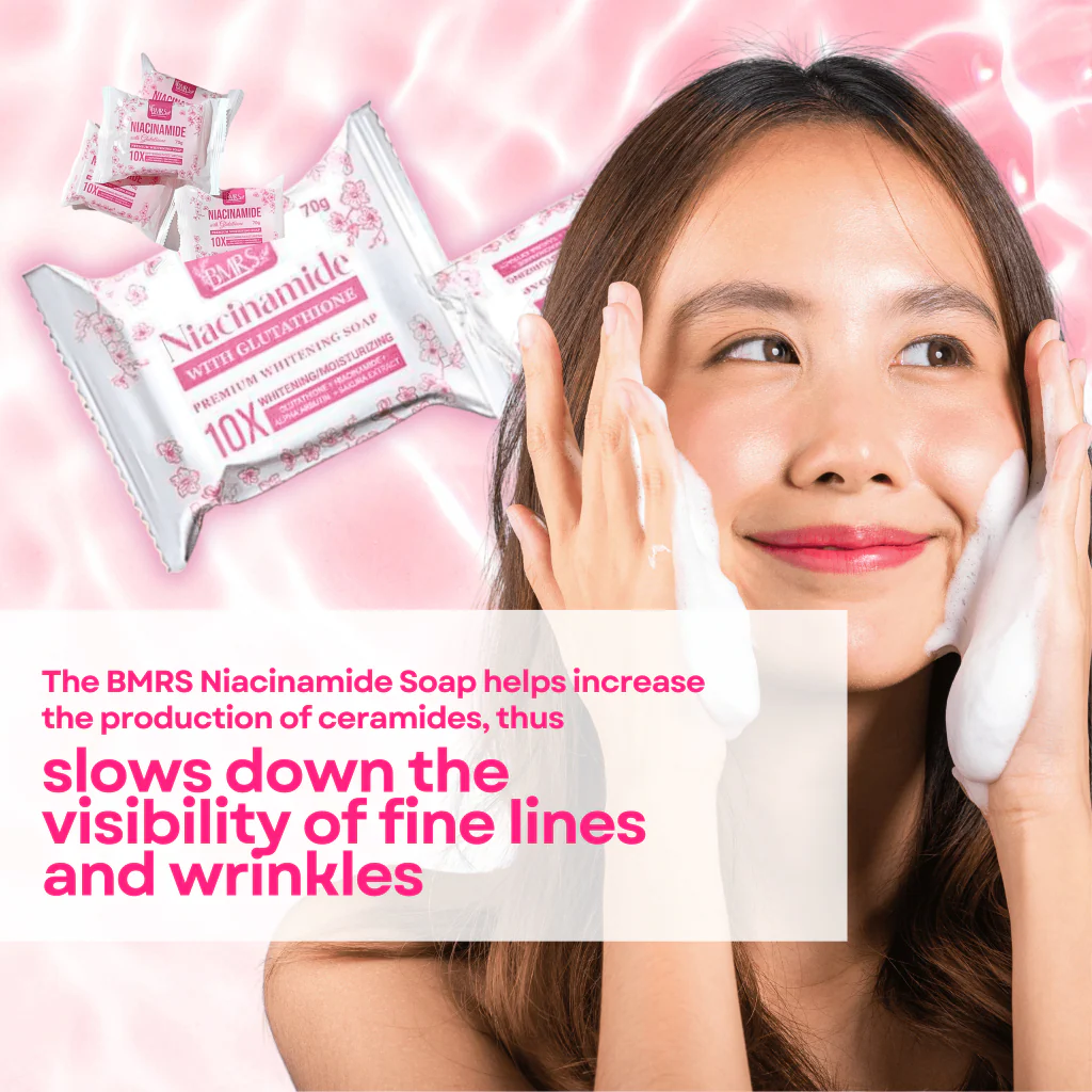 BMRS Niacinamide Soap 10x Whitening With Glutathione - 70g - Image 5