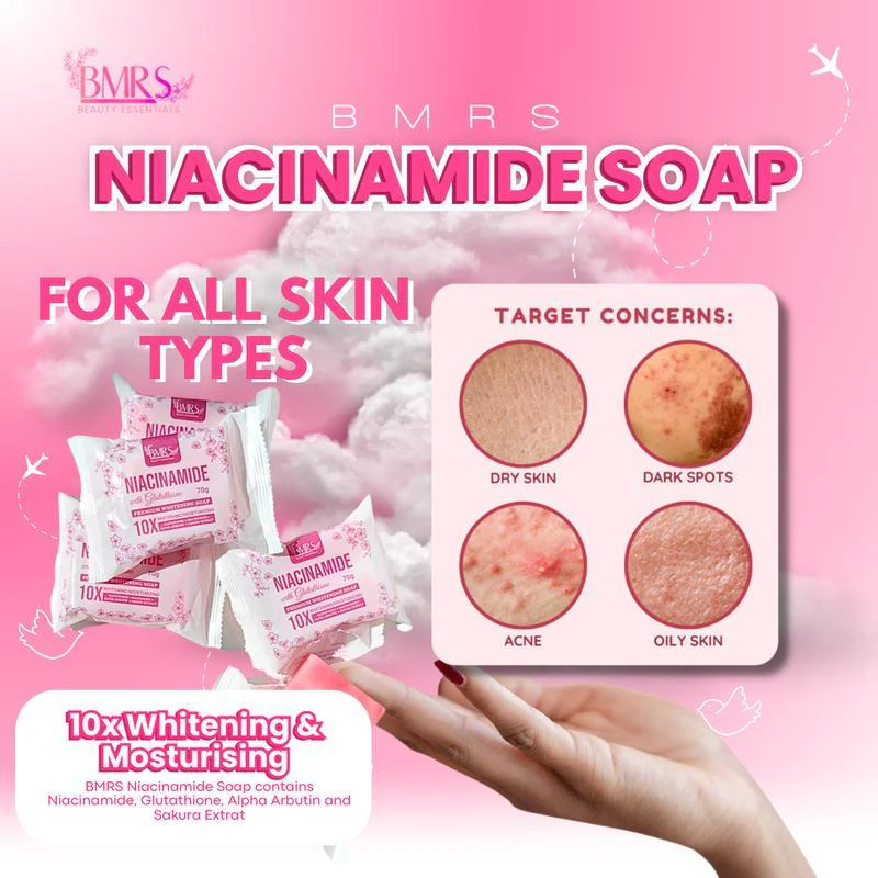 BMRS Niacinamide Soap 10x Whitening With Glutathione - 70g - Image 8