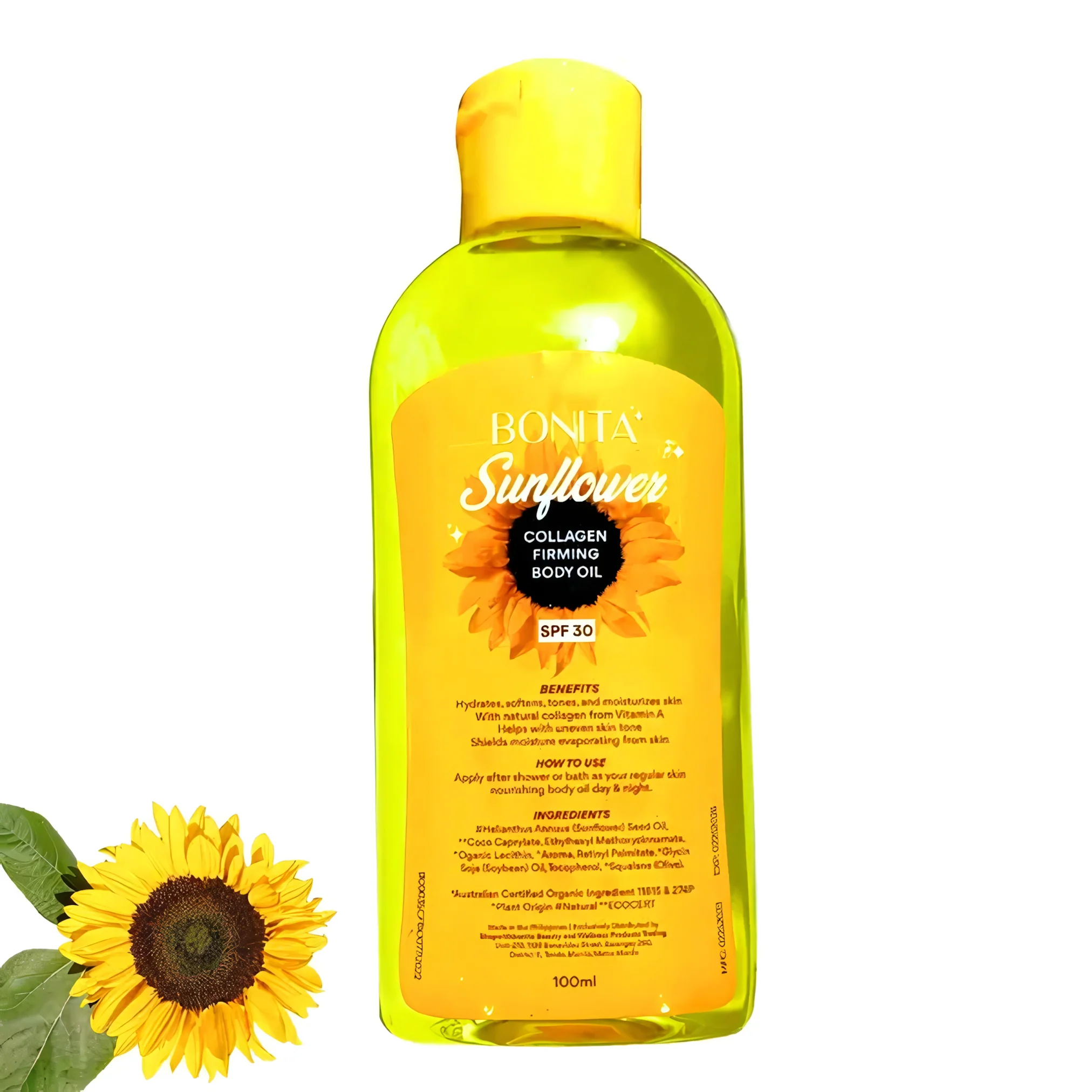 Bonita Sunflower Collagen Firming Body Oil SPF30 – 100ml - Image 5