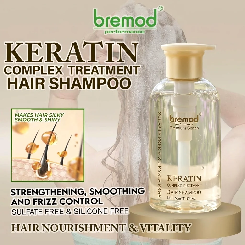 Bremod Premium Series Keratin Complex Treatment Hair Shampoo – 350ml - Image 2