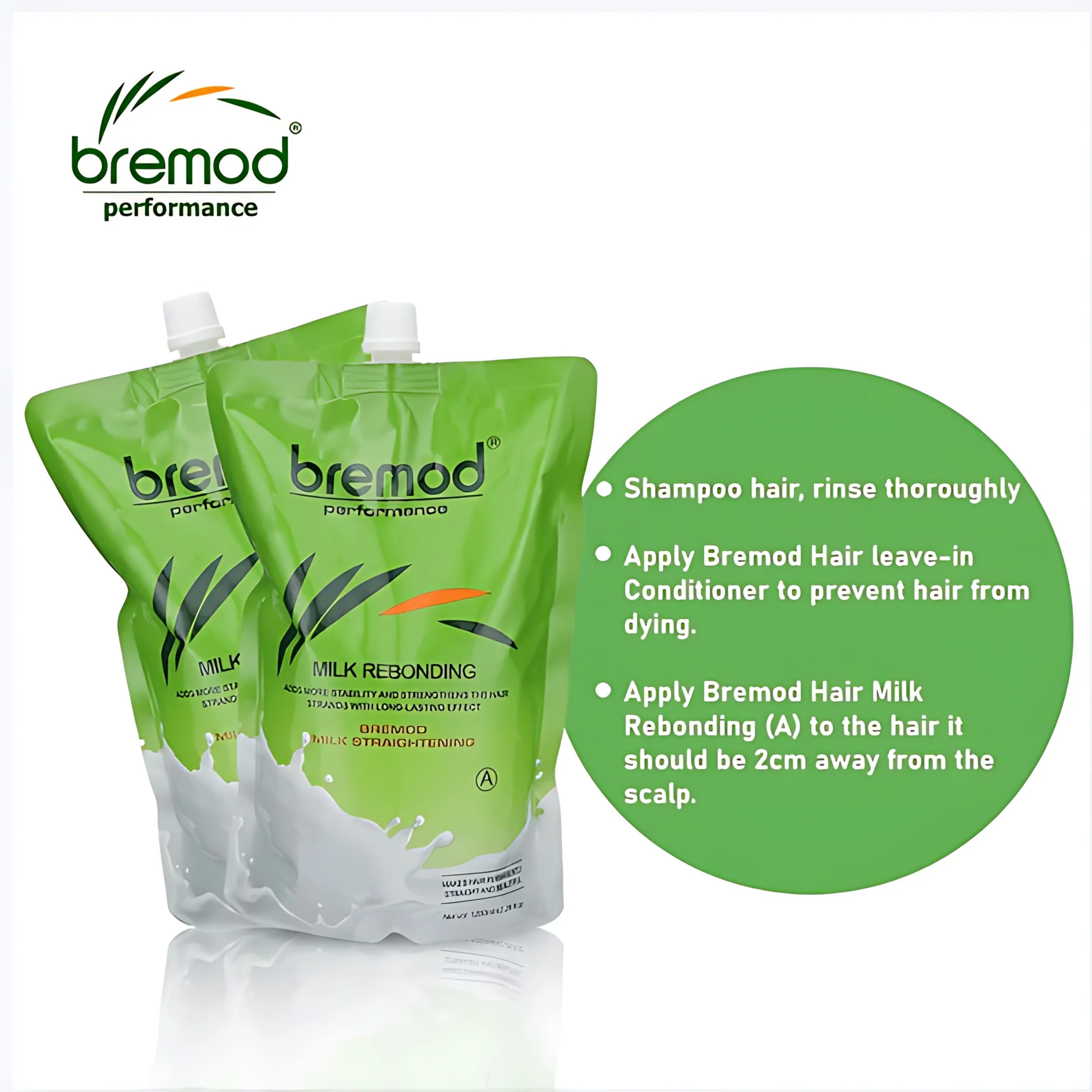 Bremod Milk Rebonding Set (A + B) – Professional Hair Straightening & Nourishing Treatment – 1250ml + 1250ml - Image 10
