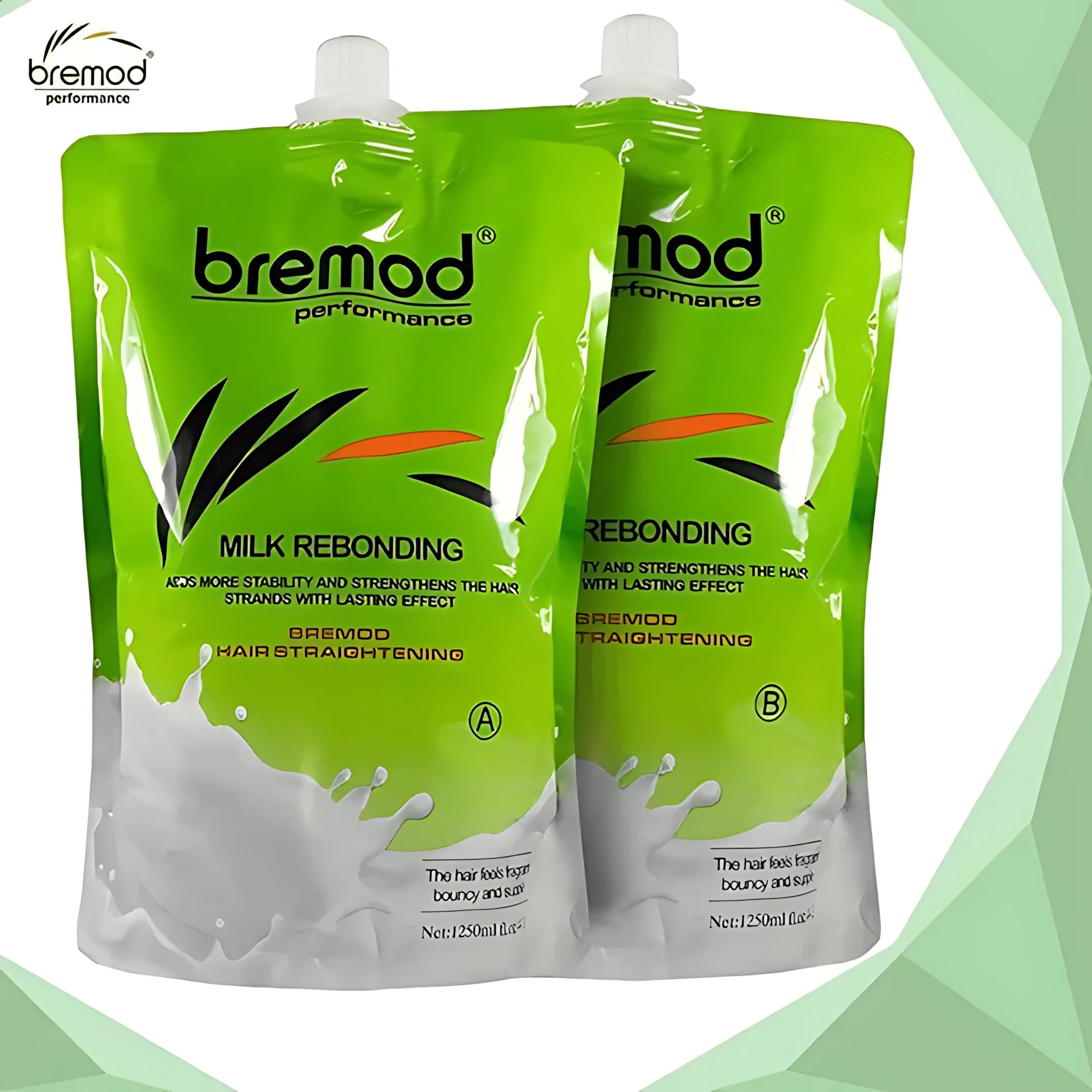 Bremod Milk Rebonding Set (A + B) – Professional Hair Straightening & Nourishing Treatment – 1250ml + 1250ml - Image 12