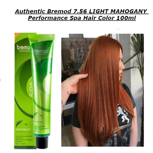 Bremod Performance 7.56 Light Mahogany Hair Color - 100ml - Image 2