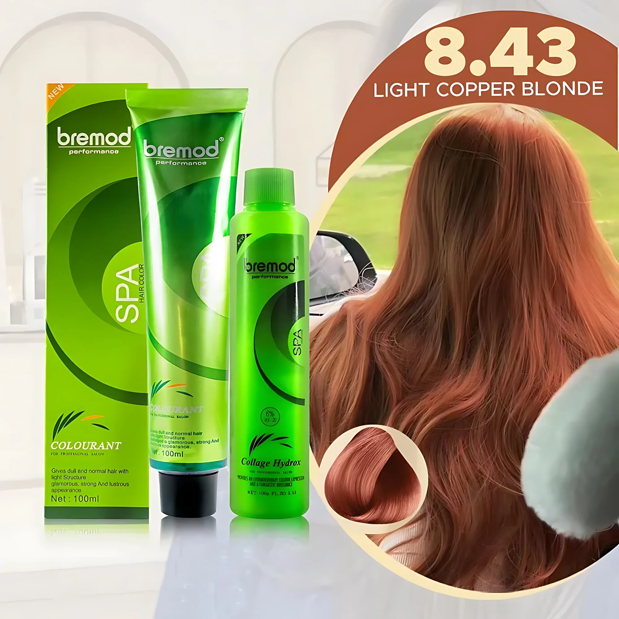 Bremod Performance 8.43 Light Copper Blond Hair Color - 100ml - Image 6