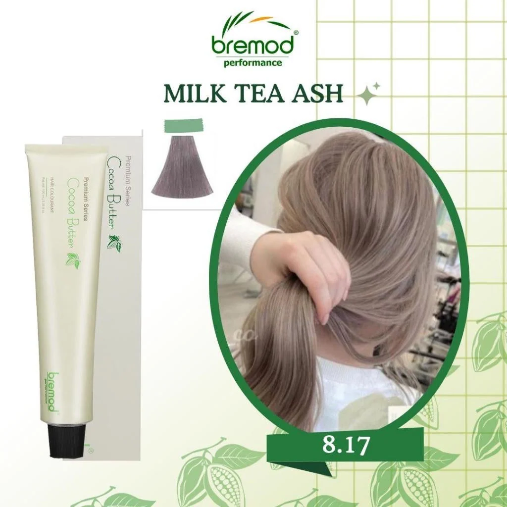 Bremod Premium Series Cocoa Butter 8.17 Milk Tea Ash Hair Color – 100ml