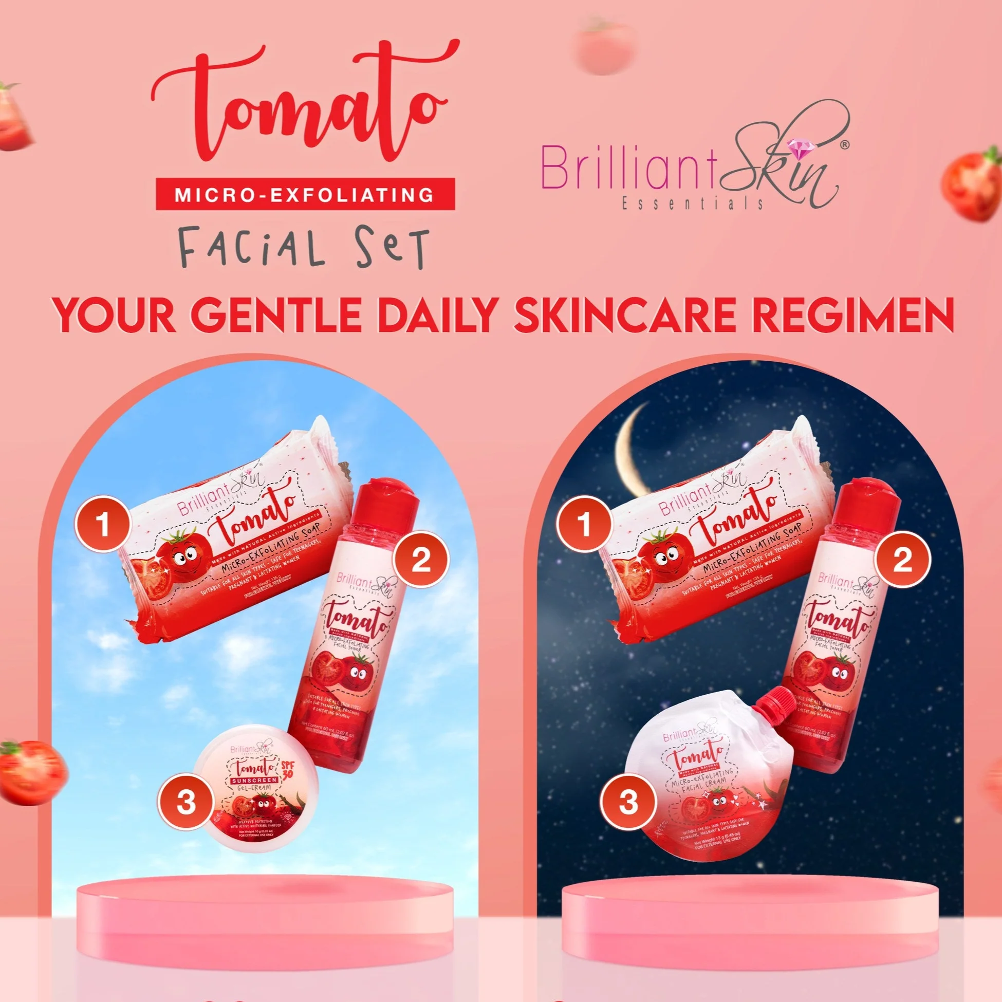 Brilliant Skin Essentials Tomato Micro - Exfoliating Facial Set - Image 8