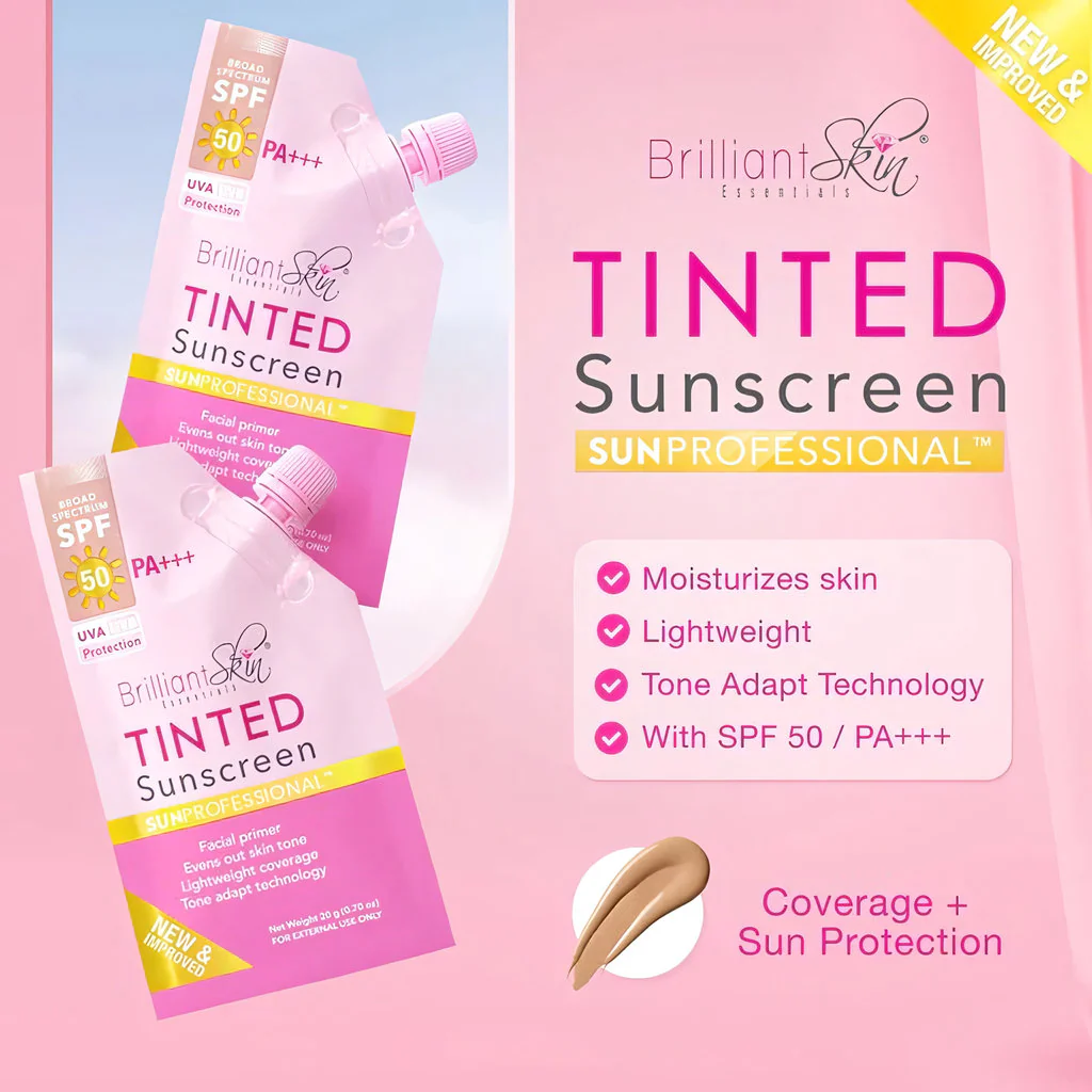 Brilliant Skin Tinted Sunscreen SPF50 PA++++ Facial Primer Gel Cream – 20g - Image 5