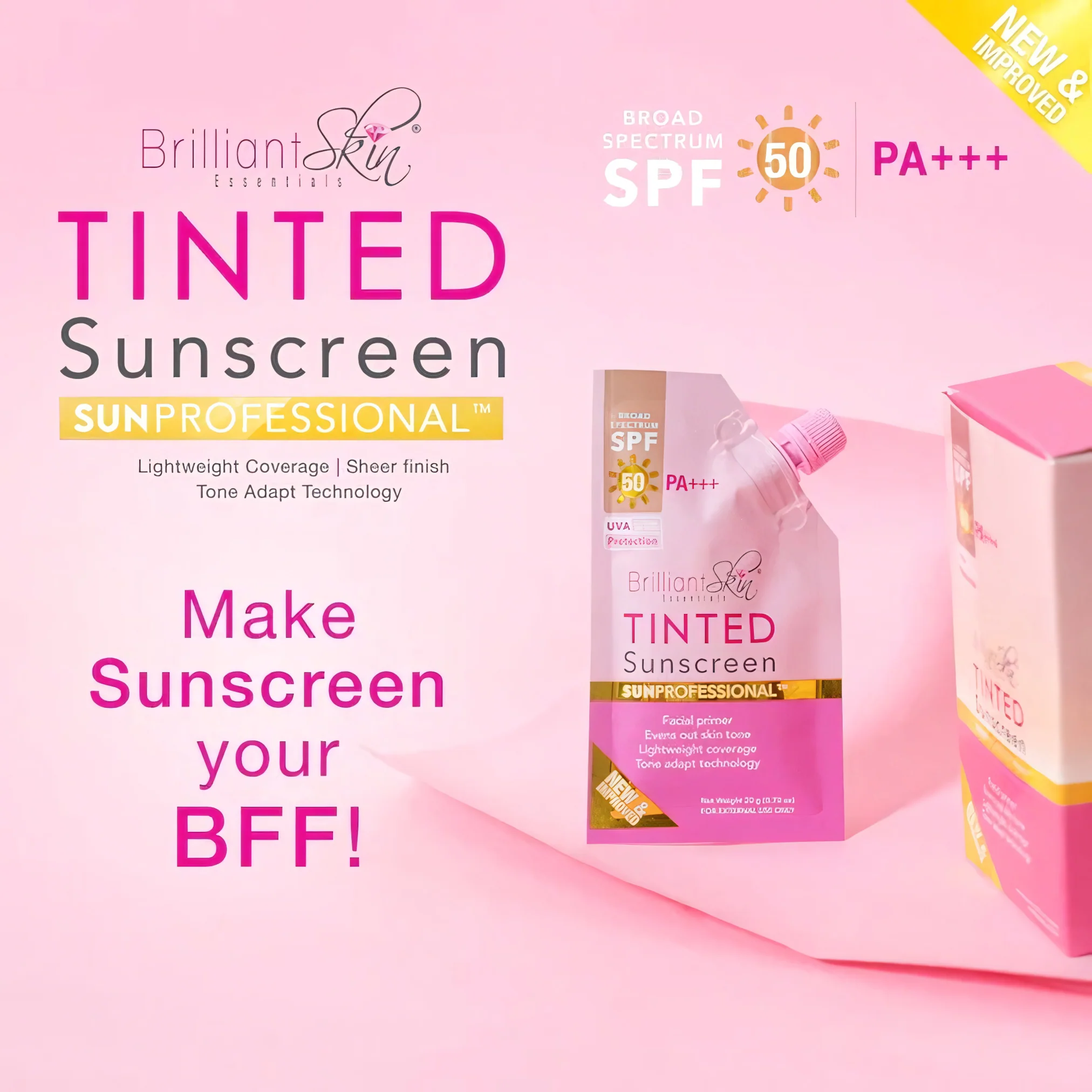 Brilliant Skin Tinted Sunscreen SPF50 PA++++ Facial Primer Gel Cream – 20g - Image 7