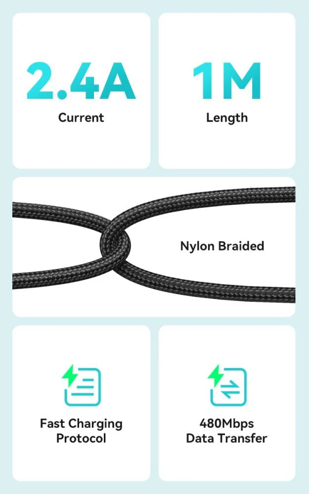 BWOO Metal Data Cable USB To Type-C BO-X288C - Image 7