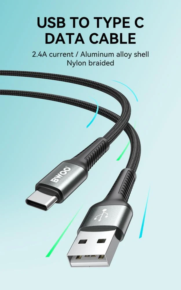 BWOO Metal Data Cable USB To Type-C BO-X288C - Image 9