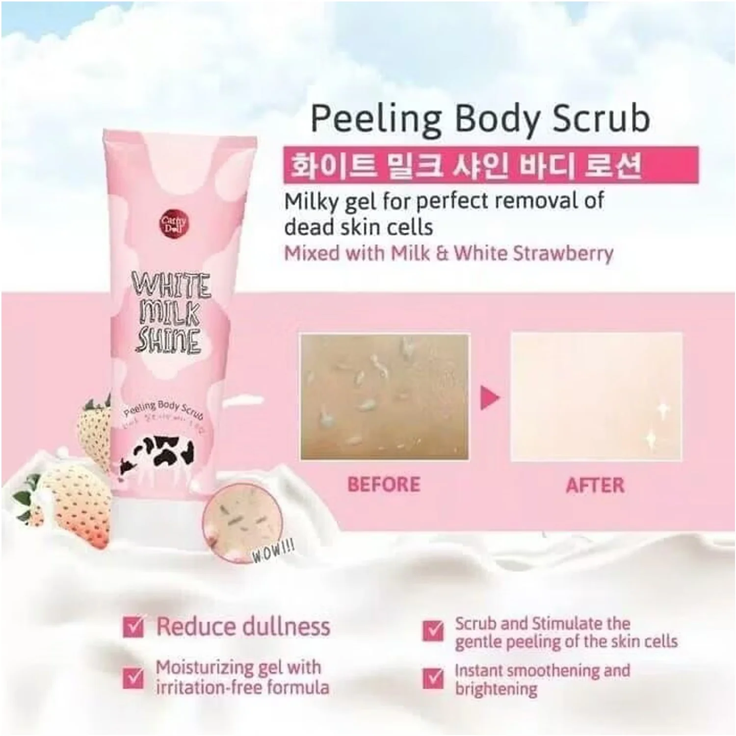 Cathy Doll White Milk Shine Peeling Body Scrub - 320ml - Image 7