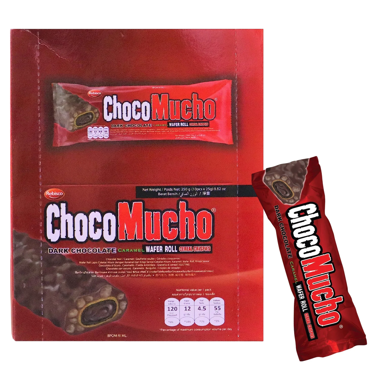 Choco Mucho Dark Chocolate Caramel Wafer Rolls with Cereal Crispies – 10 x 25g Bars - Image 4