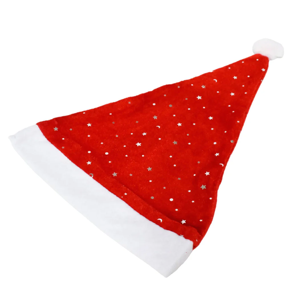 Christmas Hat – Santa Hat (Red Plush Glitter Star-Shaped) - Image 2