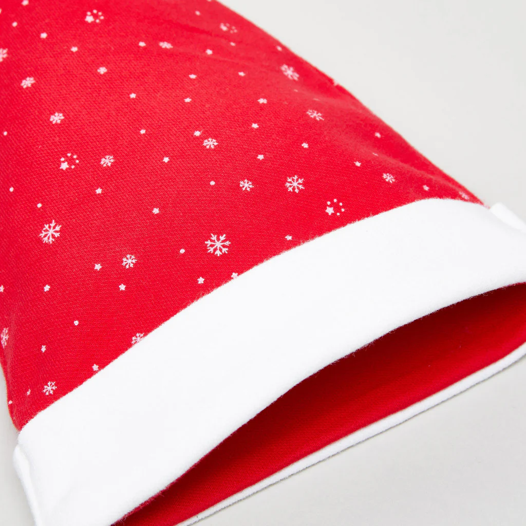 Christmas Hat – Santa Hat (Red Plush Glitter Star-Shaped) - Image 3