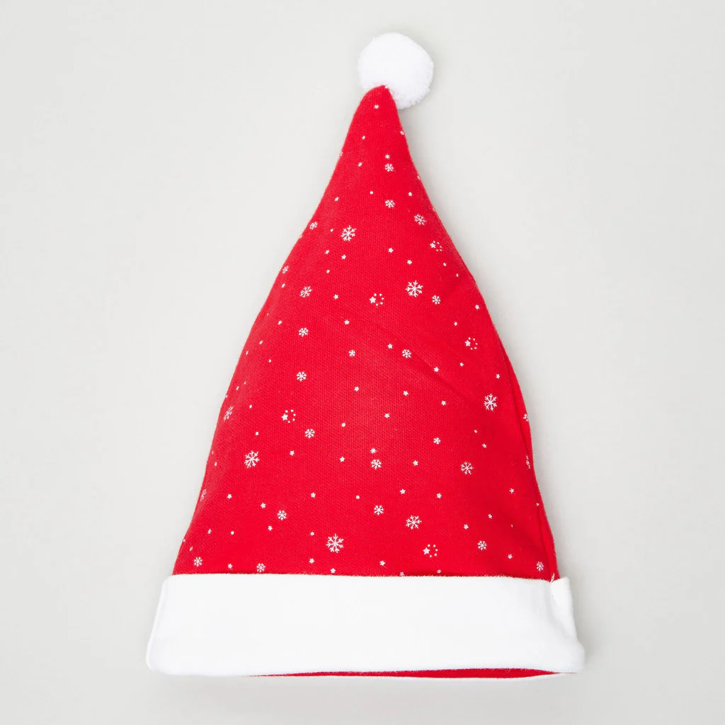 Christmas Hat – Santa Hat (Red Plush Glitter Star-Shaped) - Image 4