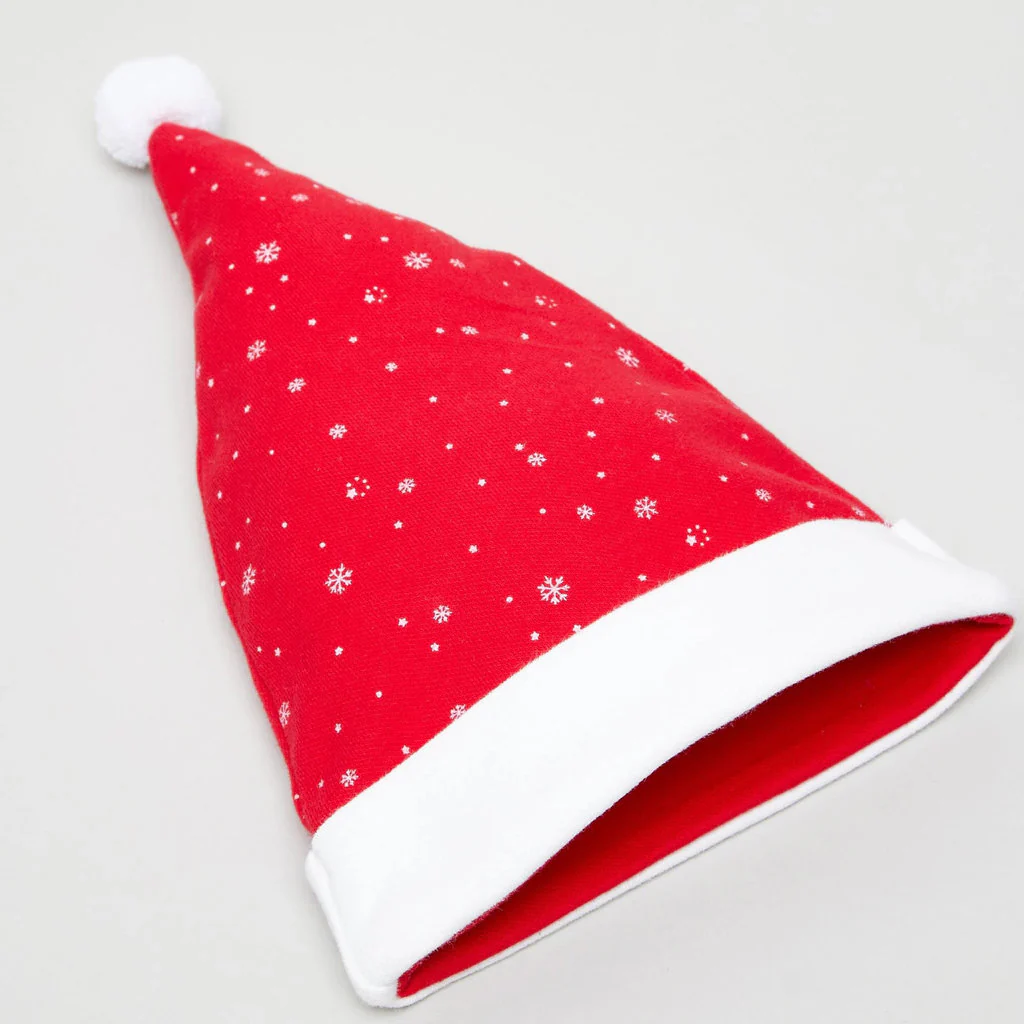 Christmas Hat – Santa Hat (Red Plush Glitter Star-Shaped) - Image 5