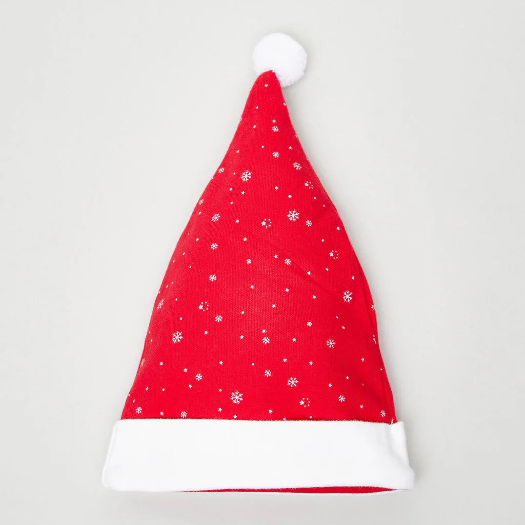 Christmas Hat – Santa Hat (Red Plush Glitter Star-Shaped) - Image 6