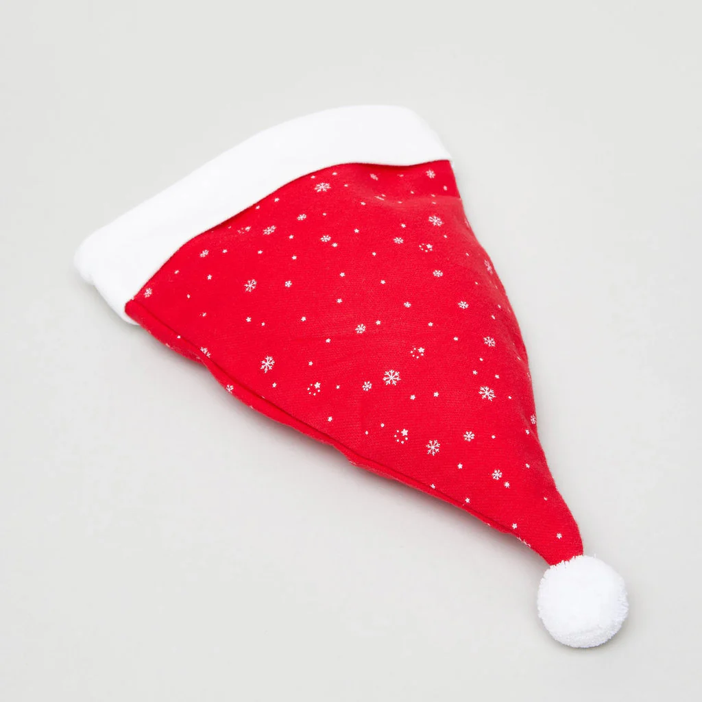 Christmas Hat – Santa Hat (Red Plush Glitter Star-Shaped) - Image 7