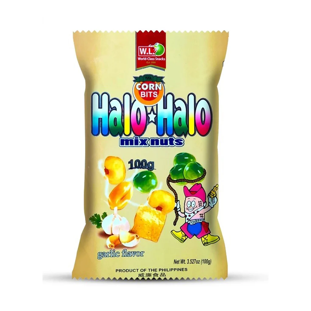 Corn Bits Halo-Halo Mix Nuts - Garlic Flavor | 100g Snack Pack - Image 4