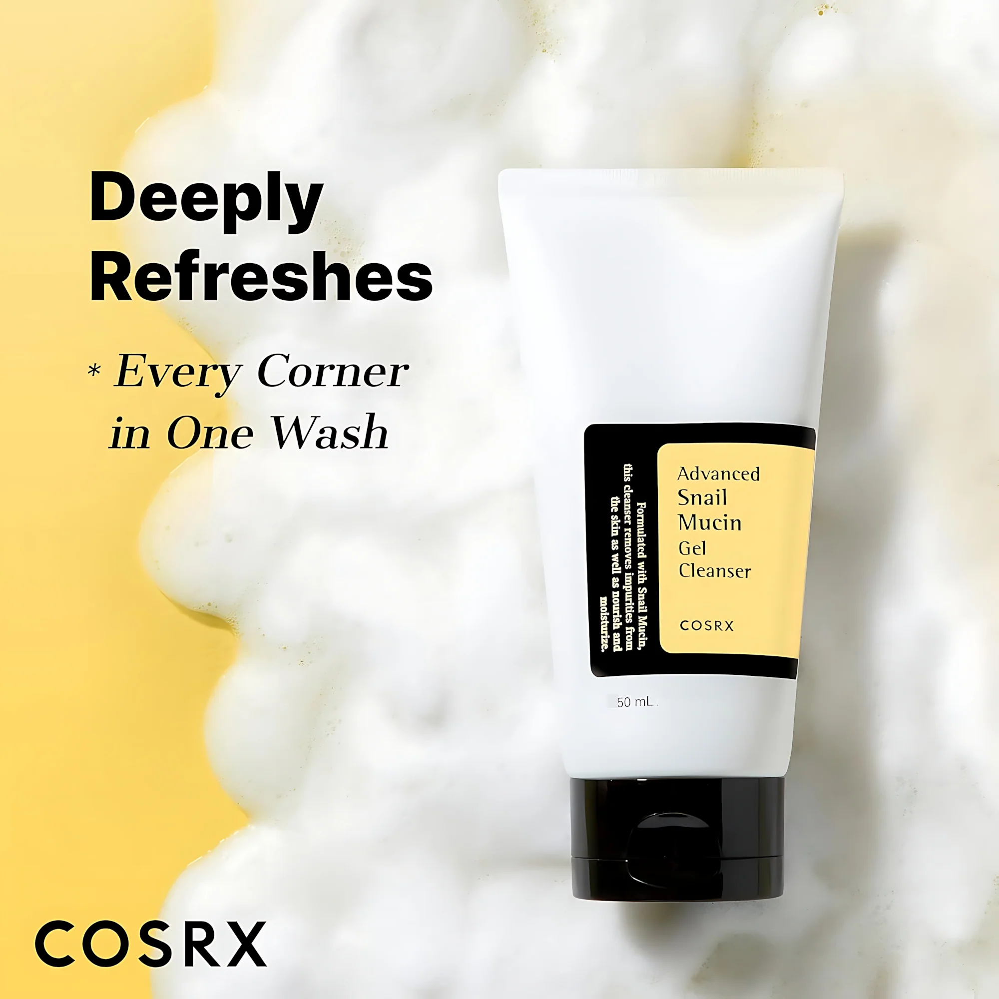 COSRX Advanced Snail Mucin Gel Cleanser - 50ml - Image 3