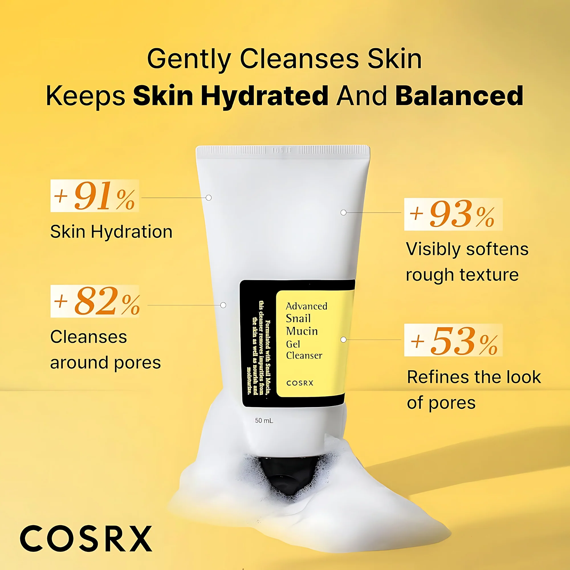 COSRX Advanced Snail Mucin Gel Cleanser - 50ml - Image 6